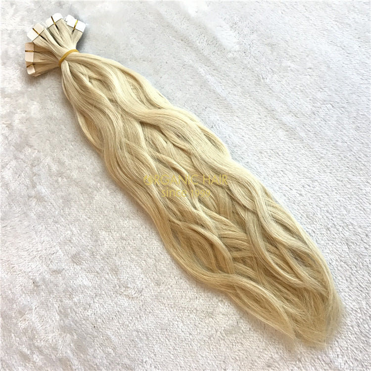 Body wave blonde color human tape in hair extensions X 222